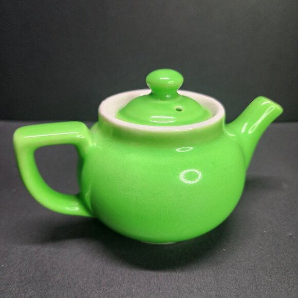 Vtg Shenango China New Castle Teapot Lime Green Restaurantware One Cup Tea Pot - Picture 2 of 10